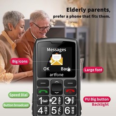 C1+4G Pro Black – Big Buttons Cell Phone for SeniorsBasic Phone with SOS Button