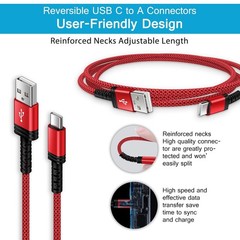 10FT USB-C to USB-A Fast Charging Cord for iPhone 17, 16 Pro, Samsung Galaxy S25