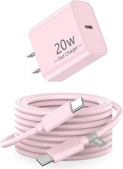 20W USB-C Fast Charger Adapter for iPhone 16 Pro Max 15 Plus 6Ft Cable