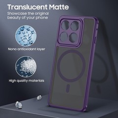 Magnetic for Motorola Moto Edge 2025 Case Slim Thin Translucent Matte Purple