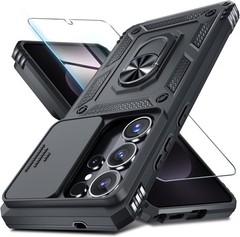 Samsung Galaxy S26 Ultra Case 2026 Black with Built-in Slide Camera Lens Cover