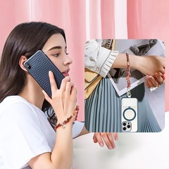 Marble Beaded Phone Wrist Strap, Detachable Phone Bracelet Strap, Hands-Free Wri