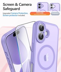 Translucent Matte iPhone 17 Case with Full Camera Protection – Light Purple Cove