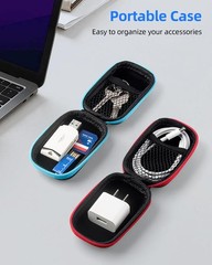 Portable Rectangle Earbuds Carrying Case 2Pack, Organizer for Phone Accessories