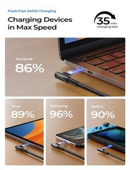 240W USB-C Fast Charger for iPhone 16 Pro Max, iPhone 15 10FT Cable