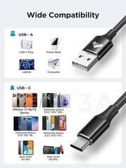 10Ft USB-C Fast Charger Adapter for Samsung Galaxy S26, iPhone 17