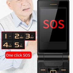 2.8in Screen Flip Phone For Elder Dual SIM Dual Standby Long Standby Time Multi