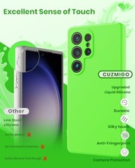 Silicone Case for Samsung Galaxy S25 Ultra, Soft Slim Liquid Silicone Neon Green