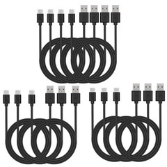 USB C Cable Bulk 10-Pack 3ft Type C Phone Charger Lot Black