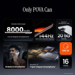 Tecno Pova curve 2 Factory Unlocked Dual SIM-8GB RAM-6.78″ HD Display Smartphone