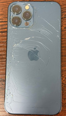 Unlocked Apple iPhone 12 Pro Max – 256GB Blue – Crcks – Face ID LCD Issue – Read