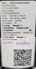 Blu G9 Pro 128GB – OS: 10 – MINOR SCREEN SCRATCHES/GPS TEST FAILED – SEE DESC