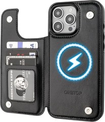 iPhone 16 Pro Max Wallet Case with Card Holder, PU Leather Kickstand RFID Blocki