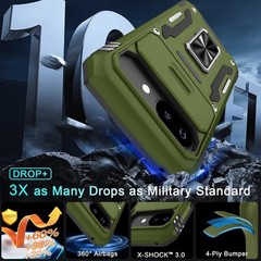 Protective Olive Green Case for Google Pixel 10a with Slide Camera Cover & Prote