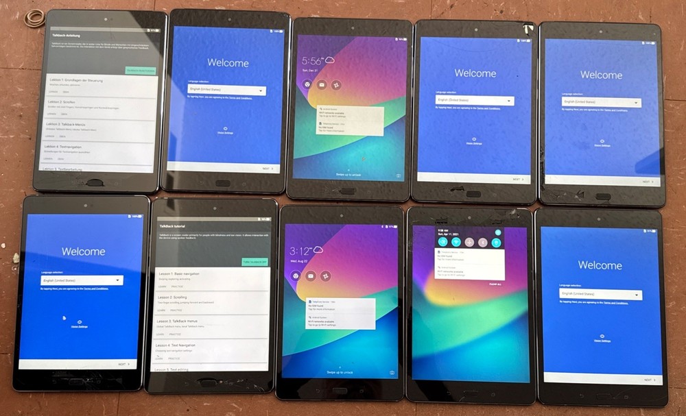 Lot OF 10 Asus ZenPad Z85 POOJ 16GB (Verizon) Cracked Glass Bad Touch BROKEN