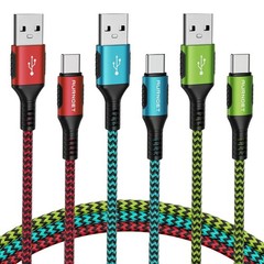 3-Pack 10Ft USB-C Fast Charger Cable for Samsung Galaxy S21 S20