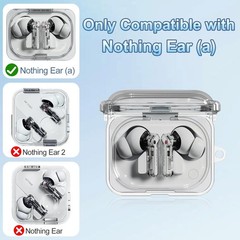 Clear TPU Protective Case Cover for Nothing Ear (a) with Carabiner Accessory