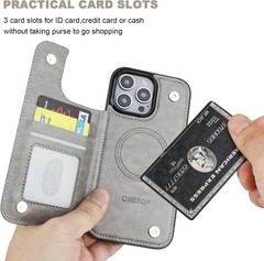 iPhone 16 Pro Max Wallet Case with Card Holder, PU Leather Kickstand RFID Blocki