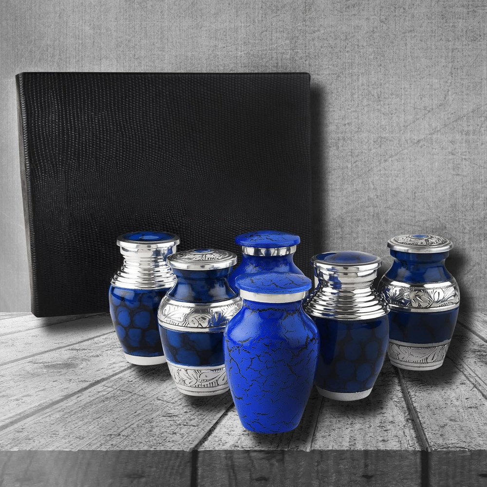 Small Cremation Urns for Human Ashes | Set of 6 | 3 Cubic Inches | Mini Keepsake