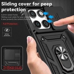 For Motorola Moto Edge 2025 Case w/ 1x Screen Protector,Slide Camera Cover,Black