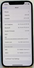 USED BLUE GSM UNLOCKED iPhone 12, 256GB A2172 MGFJ3LL/A, 82% BATTERY iOS 18.5