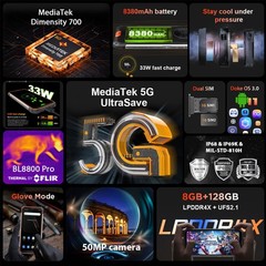5G Blackview BL8800 Pro Rugged Phone Android Thermal Imaging Camera Waterproof
