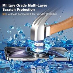 6.3 Inch 3 Pack Screen Protector for iPhone 16 Pro with Camera Lens Protectors