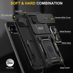 2 Pack Google Pixel 10/10 Pro Case with Slide Camera Cover and Screen Protector