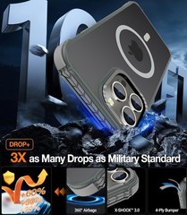 Strong Magnetic Case for iPhone 14 Pro Max 6.7-Inch, Translucent Matte Shockproo