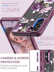 Samsung S21 5G Case Floral Military Grade Drop Tested Hard Back & Soft Edge Cove