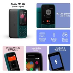 Nokia 215 Dual SIM 4G Unlocked Bluetooth 128MB 64MB RAM Classic Mobile Phone