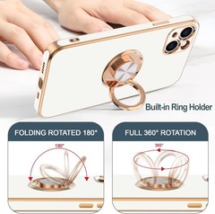 iPhone 13 Case with Ring Stand [360°Rotatable Ring Holder Magnetic Kickstand] Sl