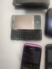 Lot Of 6 Vtg Cell Phones ~ Verizon KYOCERA, Samsung GALAXY S II, 2 Blackberries+