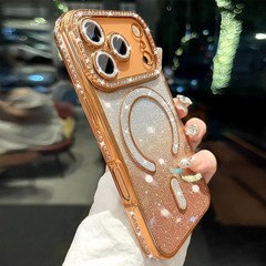 Glitter Diamond Magnetic Case for iPhone 17 Pro Max Clear Support Wireless Charg