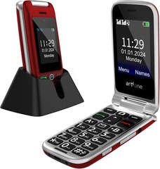 New – artfone G6 Flip Phone for Seniors, 4G Unlocked Basic Phone (Red)
