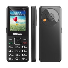 4G LTE Mobile Dual SIM Big Button Phone SOS Keyboard Torch Global UNIWA V2000