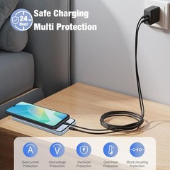 2 Pack 25W Super Fast USB-C Wall Charger for Samsung Galaxy A17 A16 6.6FT Cable