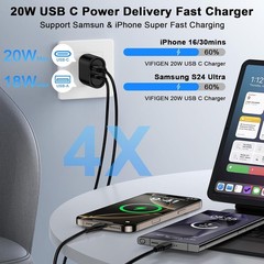 6FT USB-C Fast Charging Block for Samsung Galaxy S22 S23 S24 S25