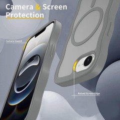 iPhone 17e case, iPhone 16e Case, Curly Wave Frame Edge Design Translucent Matte