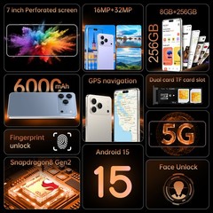 2026 Cell Phone 17 Pro Max 256GB 5G Android Unlocked Smartphone Cheap Phone