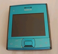 VTG Nokia X5-01 Slider QWERTY Phone – Azure Blue – Symbian OS – Retro Collection