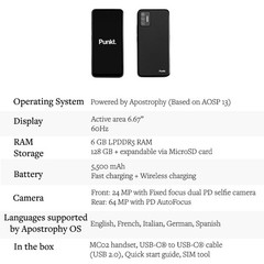Punkt. MC02 Smartphone – 5G & 4G LTE 6GB RAM 128GB Storage 4K Video 64MP Camera