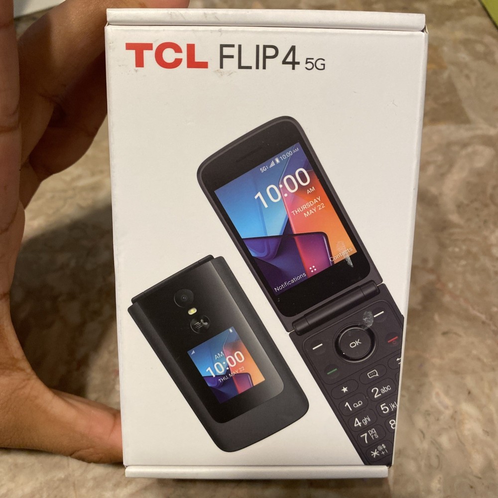 @ Metro TCL T440W Flip4 (Flip 4) 5G 32GB Gray Flip Phone Metro Only for parts
