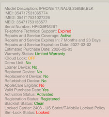 Apple iPhone 17 256 GB Black T-mobile 100% Batt Health #H97
