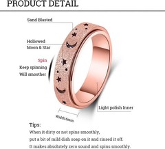 5 Colors Anxiety Ring for Women Men, Titanium Stainless Steel Spinner Ring, 6MM