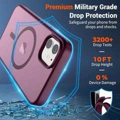 Magnetic for iPhone 12 Case/iPhone 12 Pro Case Slim Translucent Matte Shockproof