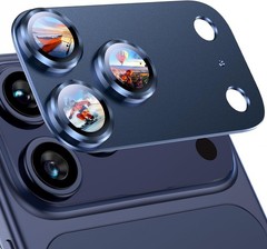 Metal Tempered Glass Rear Camera Lens Protector for iPhone 17 Pro Max – Deep Blu