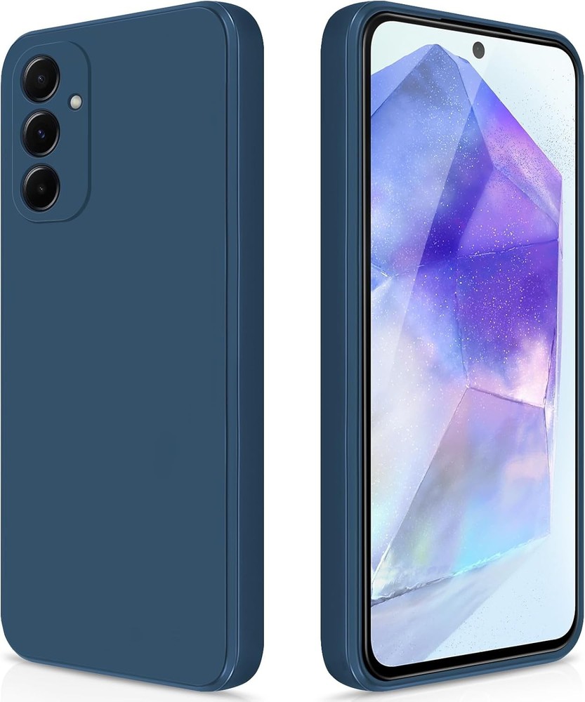 Silicone Case Compatible with Samsung Galaxy A55 5G, Shockproof Cover, Blue