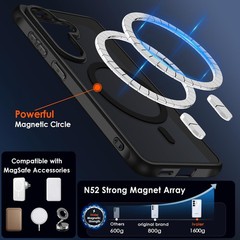 2PCS Magnetic Case & Screen Protector for Samsung Galaxy S26 5G 6.3 Inch Slim Sh