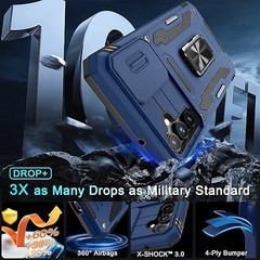 Case for Samsung Galaxy S23 FE 6.4-Inch Slide Camera Cover Navy Blue Kickstand